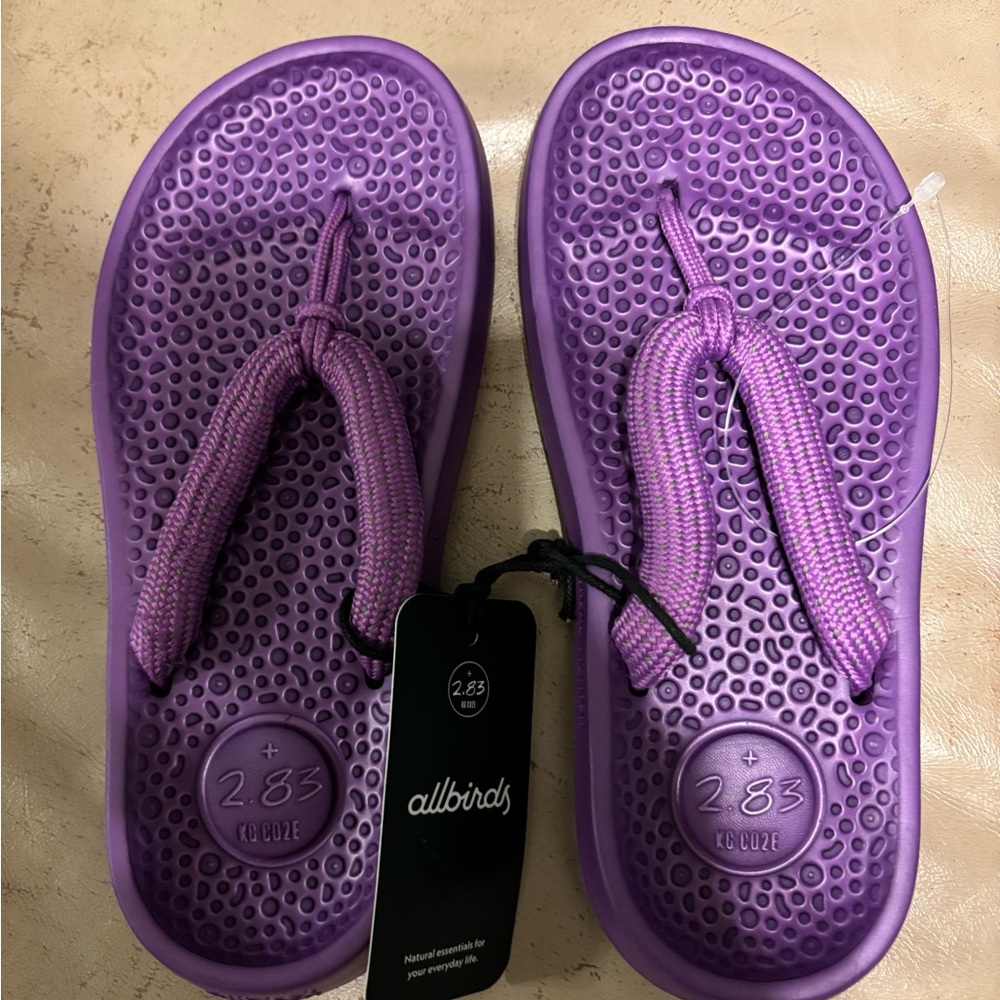 Allbirds Unisex Purple Sugar Zeffer Flip Flops Slides SZ Mens 3 Women 5 NWT